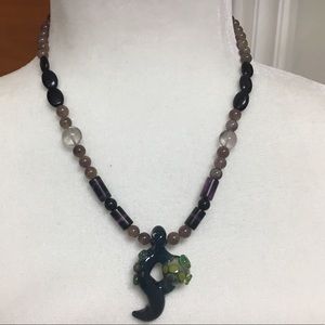 One of a kind glass bead necklace